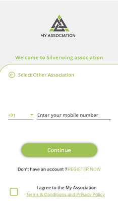 My Association Screenshot Login Page