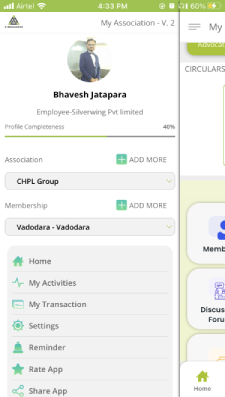 My Association Screenshot Sidebar Page